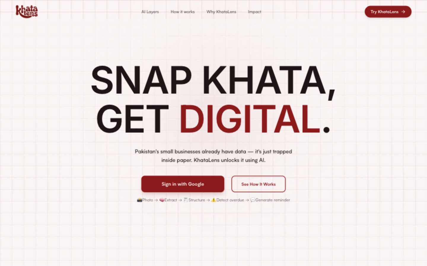 KhataLens — AI ledger management screenshot